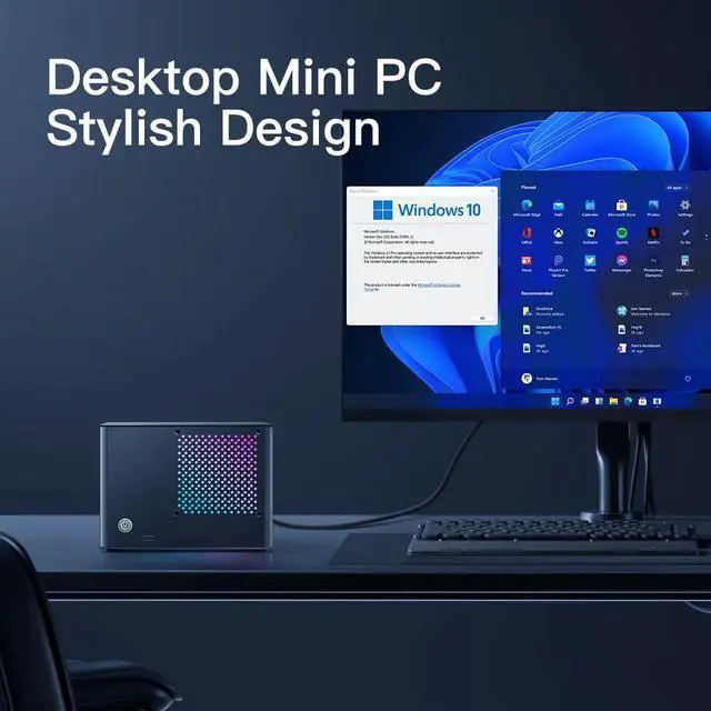 Alt view image 7 of 7 - Rmatamini P99M ITX Gaming PC mini desktop 5.6L, E5-2698v3 2.3GHz, 16-Cores, 32-Threads, GeForce GTX1650 4G 16GB DDR4 RAM 256G M.2 SSD 450W PSU WiFi 5 Bluetooth 5.2 USB 3.2 computer