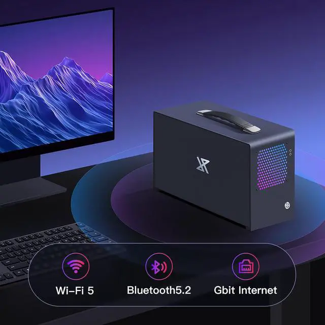 Alt view image 4 of 7 - ITX Gaming PC mini desktop, i5-10500FE 4.3GHz, 6-Cores, 12-Threads, GeForce GTS450 2G M.2 256G SSD 450W 8GB DDR4 RAM PSU WiFi 5 Bluetooth 5.2 USB 3.2 Win11 Prebuilt Computer Cheap Tower