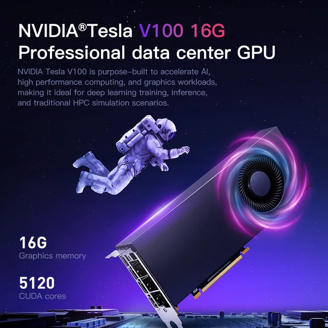 Alt view image 4 of 7 - Mini AI Workstation PC, Core i7-10850H, 16GB DDR4 Dual Channel, 512GB NVMe M.2 SSD, Tesla V100 16G, 700W PSU, All Aluminum Chassis, 5.6L Small Form Factor, Deep Learning Inference Compute