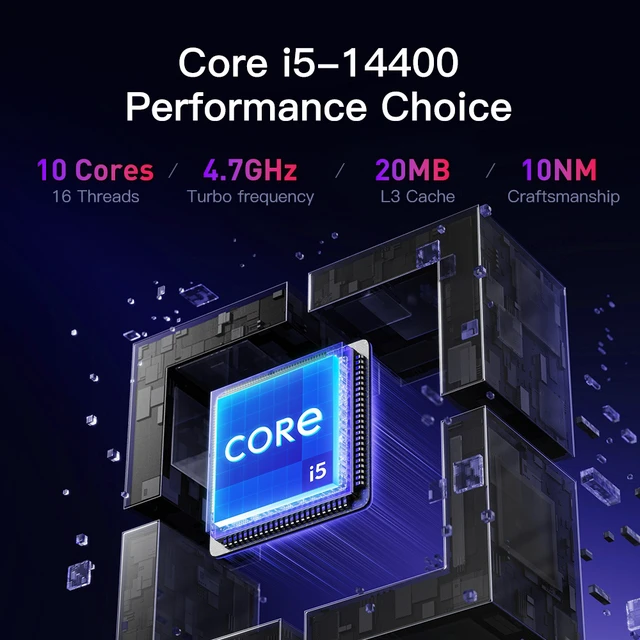 Alt view image 3 of 7 - 5.6L All Aluminum Mini AI Workstation PC, Core i5-14400F, 32GB DDR4 Dual Channel, 1TB NVMe M.2 SSD, Tesla V100 32GB HBM2, 700W PSU, Deep Learning LLM Inference Small Host
