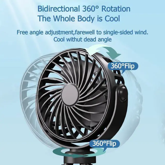 Alt view image 2 of 7 - ORMOS Octopus Fan, 4-in-1 Portable Cooling Fan, 360° Rotation, 3 Speeds, Ultra Quiet 20dB, Black, USB Powered, Flexible Legs Design for Baby Room & Home Use (Pink)