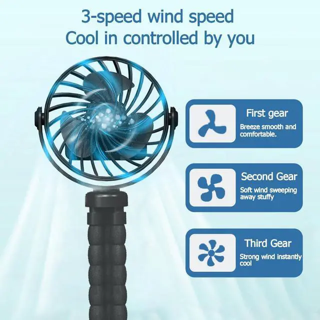 Alt view image 5 of 7 - ORMOS Octopus Fan, 4-in-1 Portable Cooling Fan, 360° Rotation, 3 Speeds, Ultra Quiet 20dB, Black, USB Powered, Flexible Legs Design for Baby Room & Home Use (Pink)