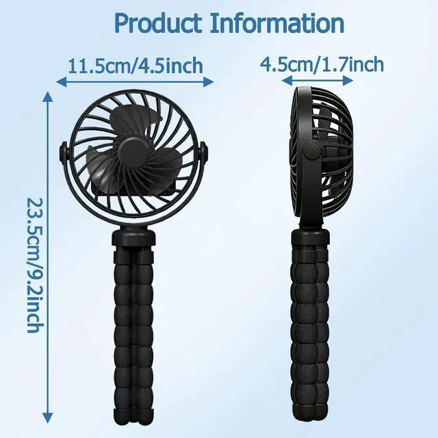 Alt view image 7 of 7 - ORMOS Octopus Fan, 4-in-1 Portable Cooling Fan, 360° Rotation, 3 Speeds, Ultra Quiet 20dB, Black, USB Powered, Flexible Legs Design for Baby Room & Home Use (Pink)