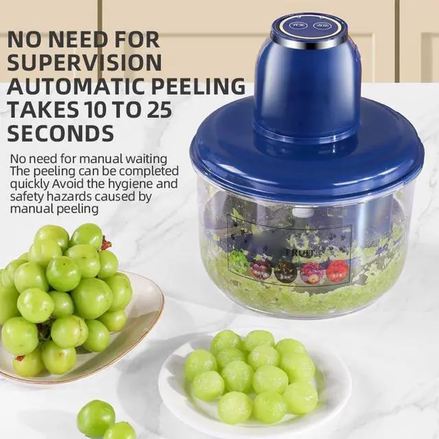 Alt view image 5 of 7 - Electric Grape Peeling Machine, 2025 Upgraded New Electric Automatic Garlic Peeler Machine, Rechargeable Home Peeler, Small Fruit Skin Remover Tool for Cherry, Tomatoes