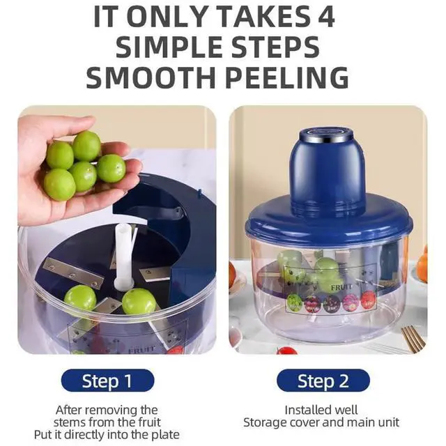 Alt view image 7 of 7 - Electric Grape Peeling Machine, 2025 Upgraded New Electric Automatic Garlic Peeler Machine, Rechargeable Home Peeler, Small Fruit Skin Remover Tool for Cherry, Tomatoes