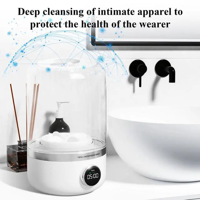 Alt view image 2 of 7 - Portable Washing Machine, Rechargeable 4000mAh Cordless Mini Washing Machine, 1L Underwear Washing Machine, Collapsible Compact Washer for Baby Clothes, Underwear, Camping, RV Travel, Apartment