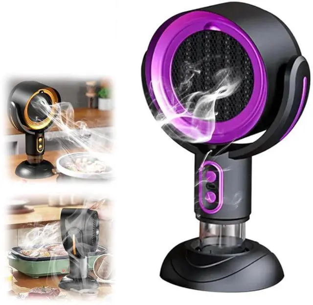 Main image of Puff Hide Smoke Purifier Fan, Portable Smoke Away Fan for Indoor BBQ, Hot Pot, Extractor Hood (Purple)