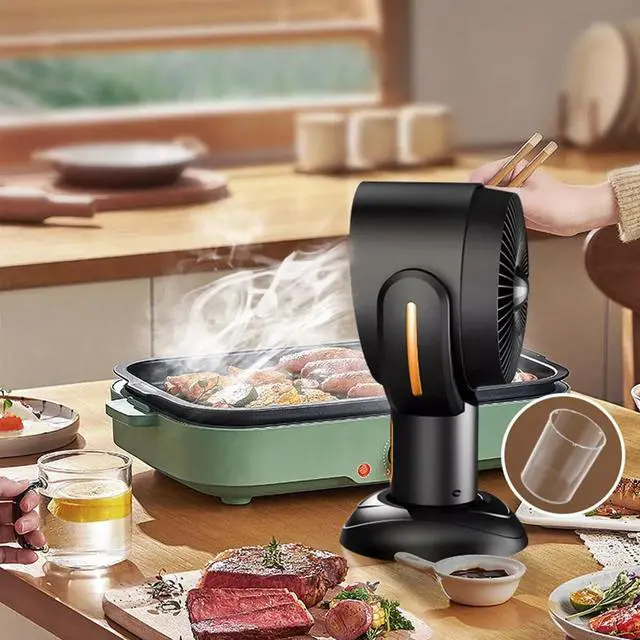 Alt view image 6 of 7 - Puff Hide Smoke Purifier Fan, Portable Smoke Away Fan for Indoor BBQ, Hot Pot, Extractor Hood (Purple)