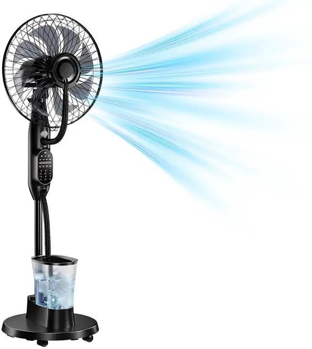 Main image of ormos Misting Fan with 2.6L Large Water Tank, Cooling Floor Fan, 5-Speed 3-Mode Adjustable Stand Fan, Remote Control Mister for Indoor Home Bedroom and Outdoor Patio Use