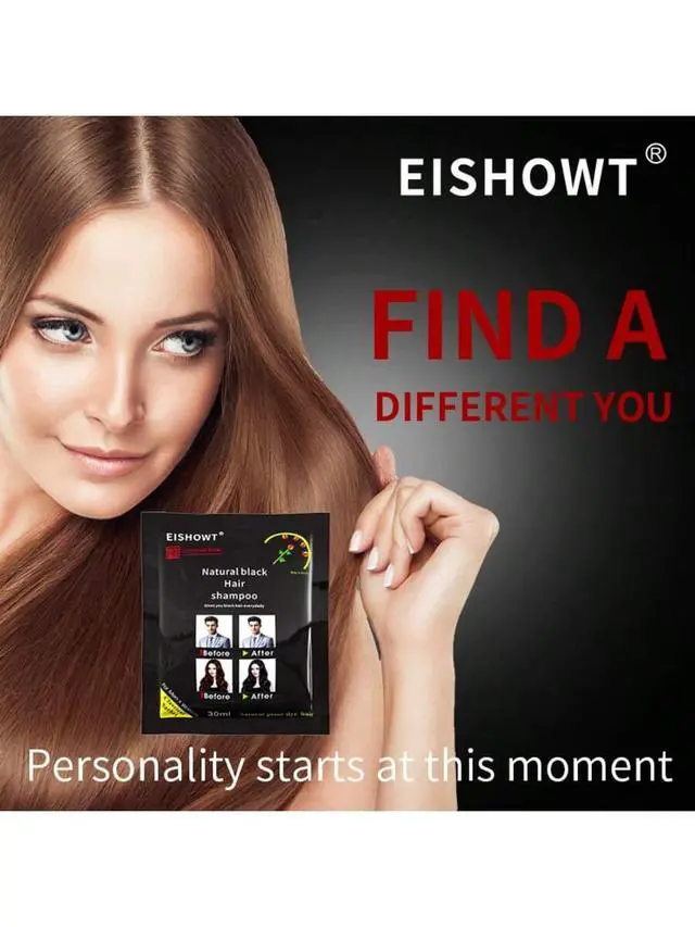 Alt view image 5 of 6 - Black Hair Dye Shampoo, 5Minute Instant Hair Color Shampoo for Gray Hair Coverage, Natural Plant Extract Hair Dye for Men Women, 10 Pack 30ml Sachets