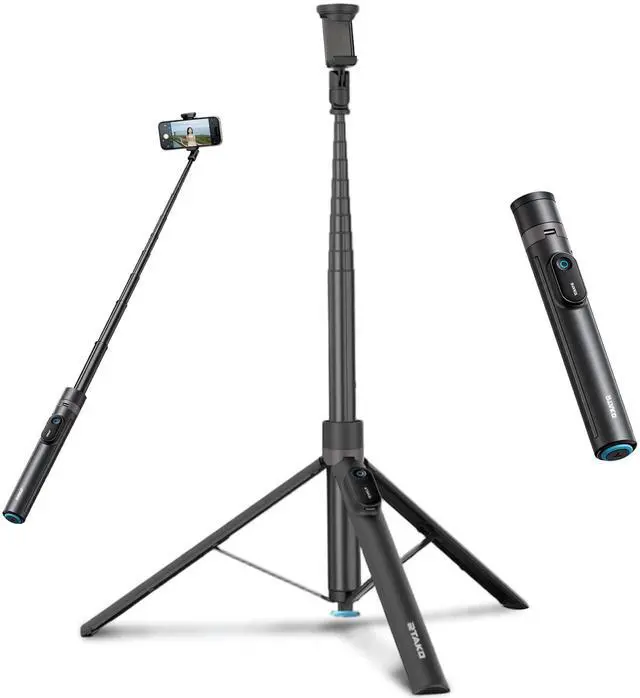 Main image of 67 Inch Automatic Popup Selfie Stick Tripod, Carbon Fiber Phone Tripod with Magnetic Rechargeable Bluetooth Remote, 360° Rotation for Vlog Travel Live Streaming