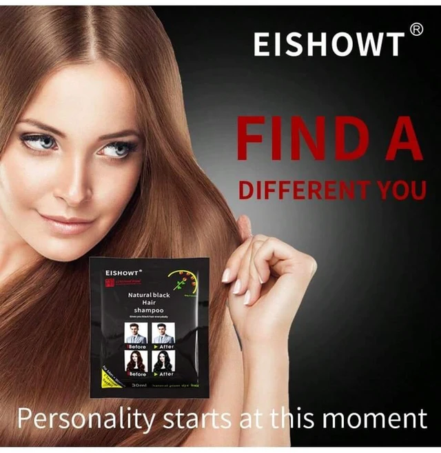 Alt view image 4 of 5 - Hair dye shampoo, quickly covers white hair, plant extract hair dye, suitable for both men and women, 10 packs of 30ml in bags (crimson color)