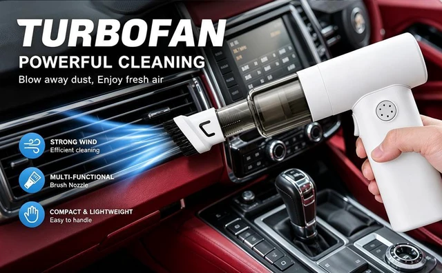 Alt view image 7 of 7 - 2in1 Handheld Vacuum Cleaner & Compressed Air Duster, 14500PA 110000RPM Brushless Motor, USBC Rechargeable Cordless Mini Vacuum for Car, PC, Keyboard Cleaning