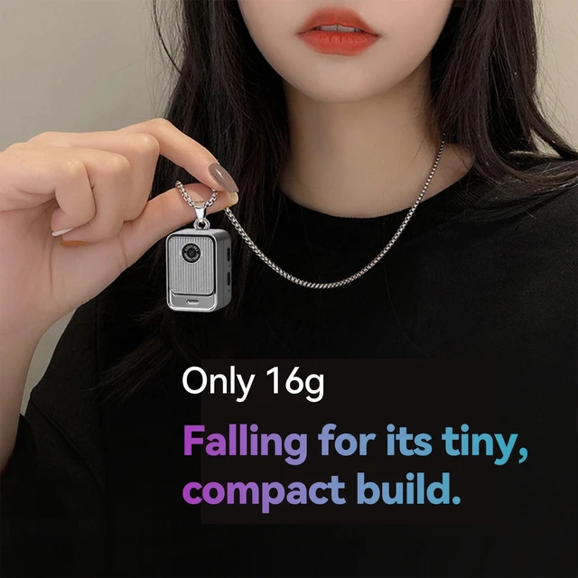 Alt view image 2 of 7 - Mini Body Camera 16g Ultra Light Wearable Necklace Camera, 0.96 inch Screen, Portable Small Digital Camera for Photo & Video Recording, Vlog Recorder Keychain Camera, Gift for Teens (Gray)