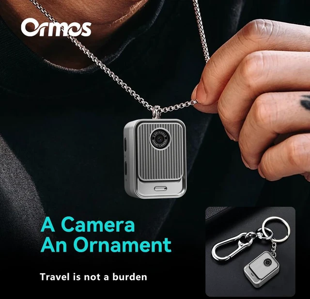 Alt view image 6 of 7 - Mini Body Camera 16g Ultra Light Wearable Necklace Camera, 0.96 inch Screen, Portable Small Digital Camera for Photo & Video Recording, Vlog Recorder Keychain Camera, Gift for Teens (Gray)