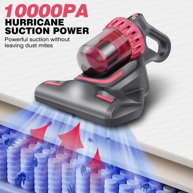 Alt view image 4 of 7 - Cordless Mattress Vacuum, 10000Pa Handheld Bed Vacuum Cleaner with HEPA Filtration, 3-in-1 Dust Mite Remover for Bed, Sofa, Carpet, Pillows, Pet Hair