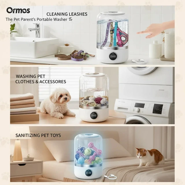 Alt view image 3 of 7 - Pet Parent Portable Washer, Compact Turbine Cleaner with Bionic Hand-Wash Tech, Multi-Use for Dog and Cat Gear, Clothing, Leashes, Toys
