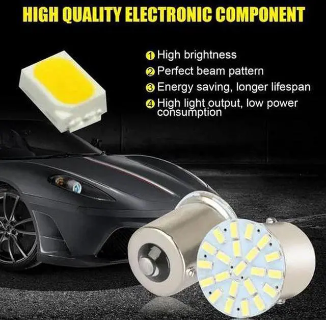 Alt view image 3 of 7 - 10Pcs 1157 BA15D Car LED Bulb 1206 22SMD Light Brake/Turn/Tail/Revese Lamp White