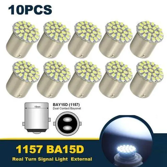 Main image of 10Pcs 1157 BA15D Car LED Bulb 1206 22SMD Light Brake/Turn/Tail/Revese Lamp White