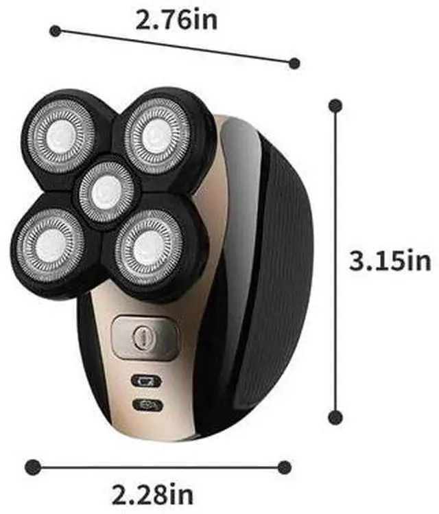 Alt view image 2 of 7 - 5-in-1 Rotary Electric Shaver 4D Rechargeable Bald Head Hair Beard Trimmer Razor