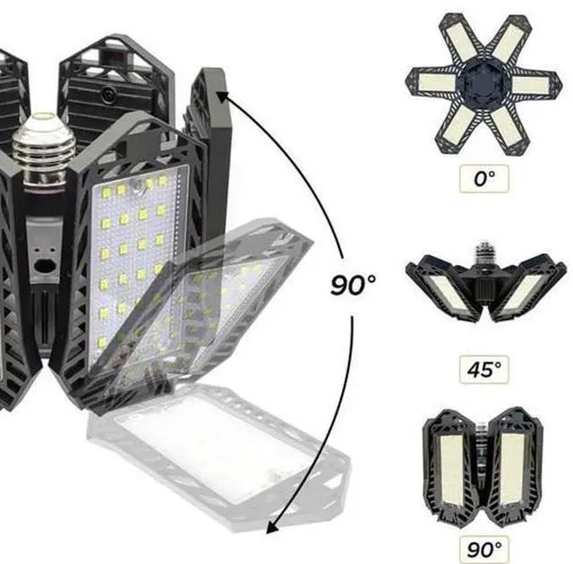 Alt view image 3 of 7 - 1200000LM LED Garage Light Super Bright Work Shop Ceiling Light Deformable Bulb
