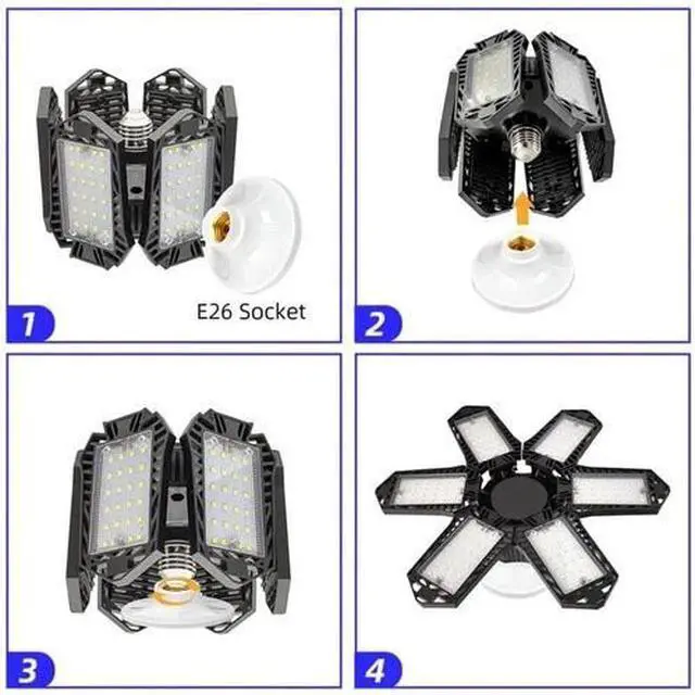 Alt view image 4 of 7 - 1200000LM LED Garage Light Super Bright Work Shop Ceiling Light Deformable Bulb