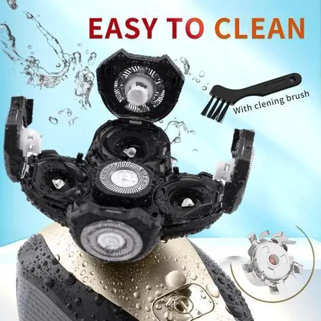 Alt view image 3 of 7 - 5-in-1 Rotary Electric Shaver 4D Rechargeable Bald Head Hair Beard Trimmer Razor
