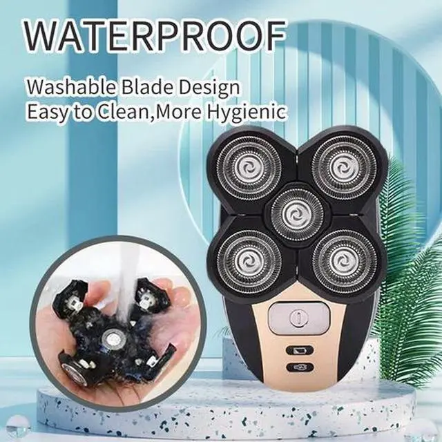 Alt view image 5 of 7 - 5-in-1 Rotary Electric Shaver 4D Rechargeable Bald Head Hair Beard Trimmer Razor