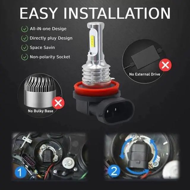 Alt view image 7 of 7 - 9005 LED Headlight KIT Combo Bulbs 6000K High&Low Beam Super Bright White