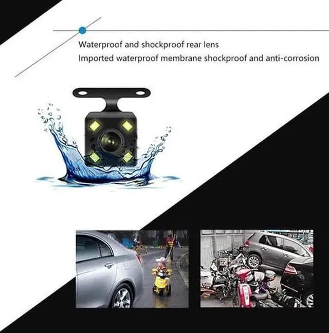Alt view image 4 of 6 - Car Dual Lens Dash Cam HD 1080P Front/Rear/Inside Video Recorder Camera G-Sensor