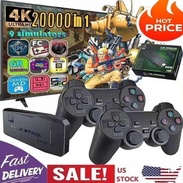 Alt view image 2 of 7 - 4K HDMI Retro Game Console Output Plug and Play 20000+ Game Gamepad Controllers