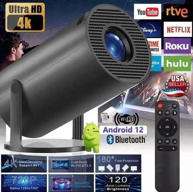 Main image of 1080P 4K Mini Projector 10000 Lumen LED WiFi Bluetooth UHD Portable Home Theater