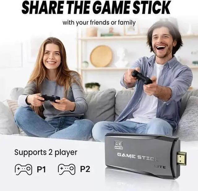 Alt view image 5 of 7 - 4K HDMI Retro Game Console Output Plug and Play 20000+ Game Gamepad Controllers