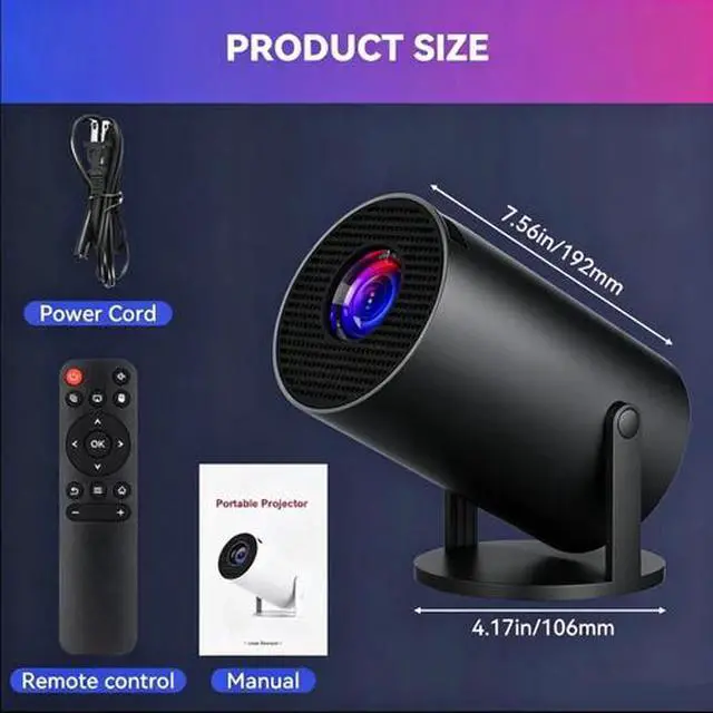 Alt view image 2 of 7 - 1080P 4K Mini Projector 10000 Lumen LED WiFi Bluetooth UHD Portable Home Theater