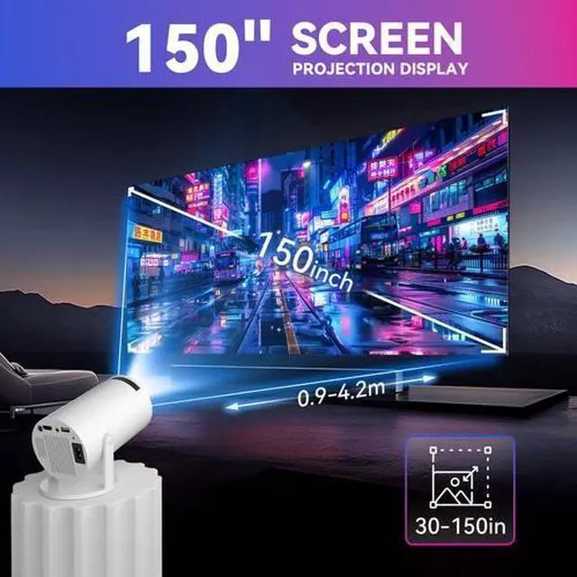 Alt view image 4 of 7 - 1080P 4K Mini Projector 10000 Lumen LED WiFi Bluetooth UHD Portable Home Theater
