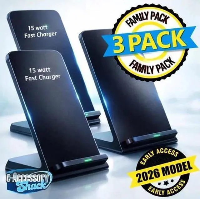 Main image of 3 Pack Wireless Fast Charger Stand Dock Cradle for Apple iPhone Samsung Galaxy