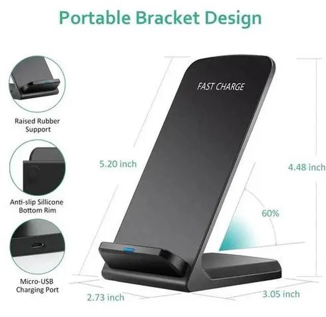 Alt view image 3 of 7 - 3 Pack Wireless Fast Charger Stand Dock Cradle for Apple iPhone Samsung Galaxy