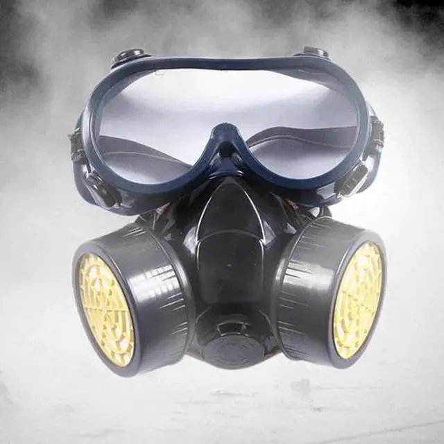 Alt view image 2 of 6 - Emergency Survival Safety Respiratory Gas Mask Goggles &2 Dual Protection Filter