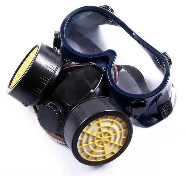 Alt view image 3 of 6 - Emergency Survival Safety Respiratory Gas Mask Goggles &2 Dual Protection Filter