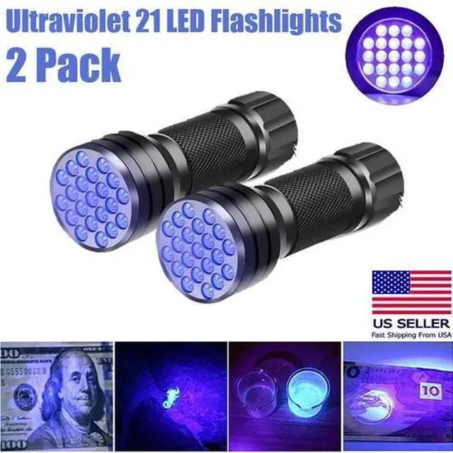 Main image of 2x UV Ultra Violet LED Flashlight Blacklight Light 395 NM Inspection Lamp Torch