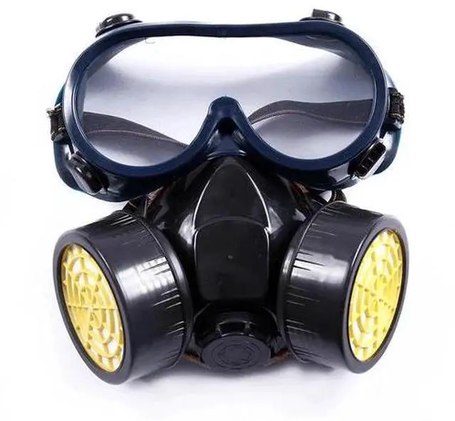 Alt view image 6 of 6 - Emergency Survival Safety Respiratory Gas Mask Goggles &2 Dual Protection Filter