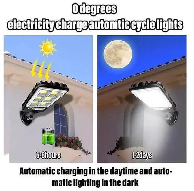 Alt view image 6 of 7 - 2PCS Outdoor Solar Wall Light LED Motion Sensor Bright Flood Street Lamp 3 Modes
