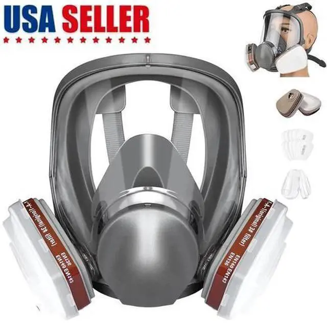 Main image of Full Face Gas Mask Painting Spraying Respirator w/Filters for 6800 Facepiece US