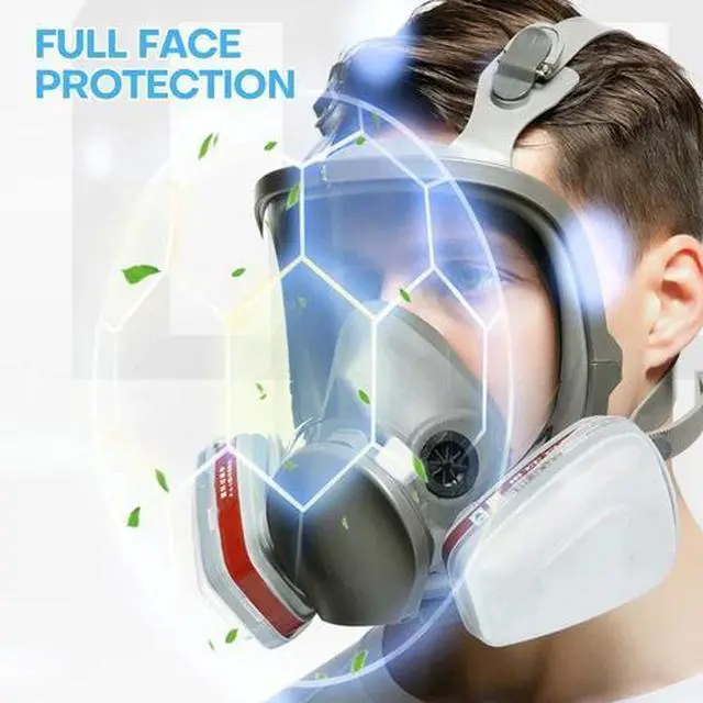 Alt view image 3 of 7 - Full Face Gas Mask Painting Spraying Respirator w/Filters for 6800 Facepiece US