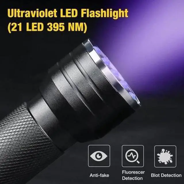 Alt view image 3 of 4 - 2x UV Ultra Violet LED Flashlight Blacklight Light 395 NM Inspection Lamp Torch