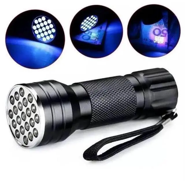 Alt view image 4 of 4 - 2x UV Ultra Violet LED Flashlight Blacklight Light 395 NM Inspection Lamp Torch