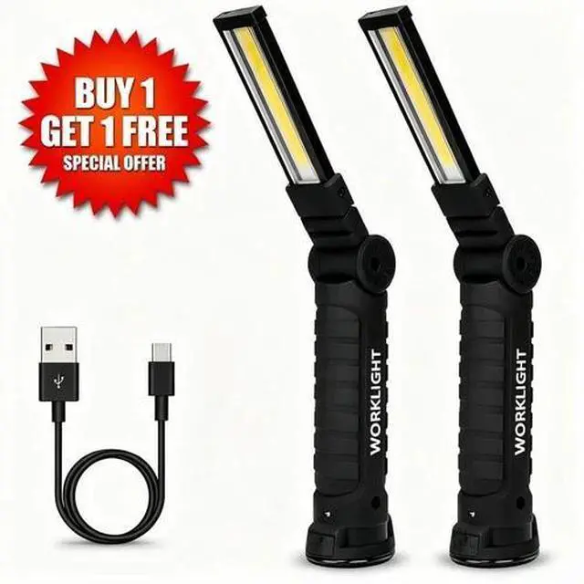 Main image of COB Work Light Rechargeable LED Magnetic COB Inspection Torch, Type-C Cordless