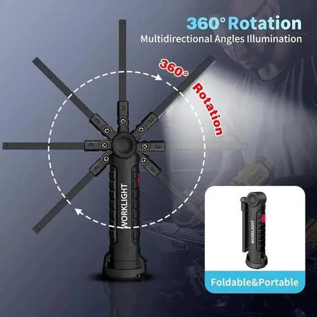 Alt view image 5 of 6 - COB Work Light Rechargeable LED Magnetic COB Inspection Torch, Type-C Cordless