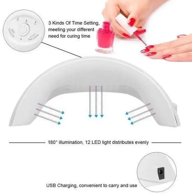 Alt view image 6 of 7 - 36W LED UV Nail Polish Dryer Lamp Gel Acrylic Curing Light Spa Professional Kit