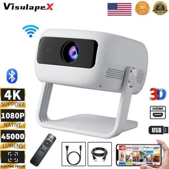 Main image of 4K Projector 45000LMS 1080P 3D 5G WiFi Bluetooth Video Home Theater 230" Display